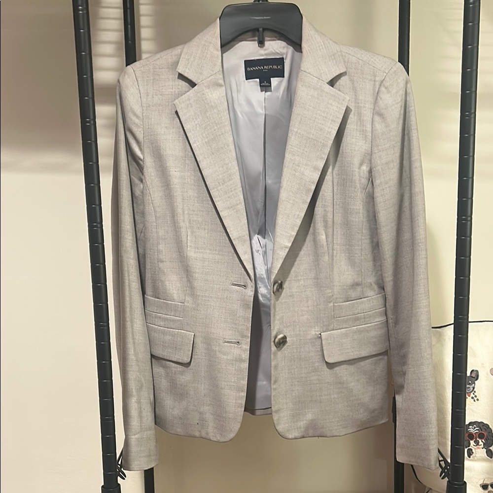 Banana Republic Gray Sport Coat with Notched Lapel